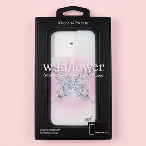 NWT Wildflower Silver Butterfly Aura iPhone 14 Pro Case